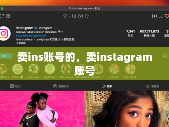 卖ins账号的，卖instagram账号