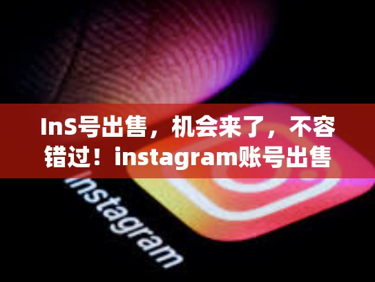 InS号出售，机会来了，不容错过！instagram账号出售